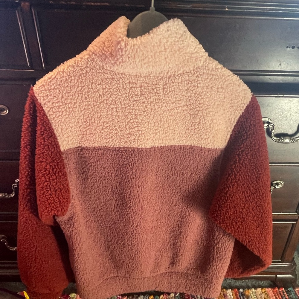Universal Thread Women’s Colorblock Sherpa Quarter Zip Pullover Sweater Small - Picture 7 of 14